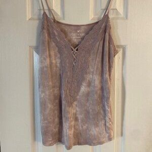 American Eagle Outfitters Women's Juniors Mauve Lace Soft & Sexy Tank Cami Sz M